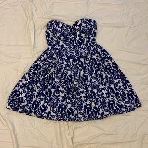 Derek Heart white and blue floral print dress